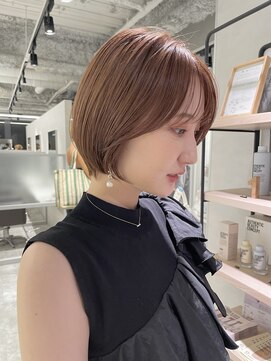 キートス(Kiitos) 水素カラーミルクティーベージュショートボブグレージュ