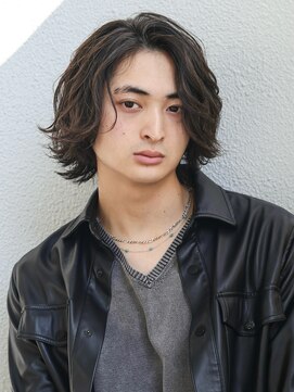 アフロート ディル(AFLOAT D'L) ミディアムスパイラルパーマツーブロック束感モテる長め