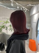 アドネ プライム(adne prime)&nbsp;ワインレッド/ボルドー/切りっぱなしボブ/ケアブリーチ
