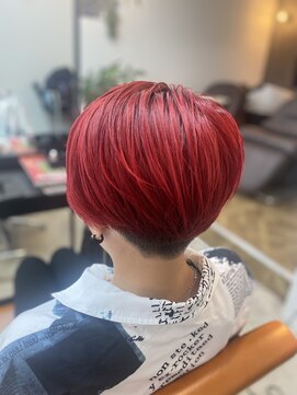 イロドリ(irodori) レッド 刈り上げショートhair☆