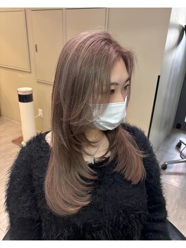 ラピス 横浜(Lapis) ミルクティーベージュシールエクブリーチカラーレイヤーカット