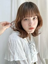 バイオレット 表参道店(Violet)&nbsp;ぱっつん前髪レイヤーカットニュアンスカラーブリーチなしカラー