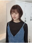 チェリーブラウン/ミニウルフ/くびれヘア/外ハネボブ/段カット