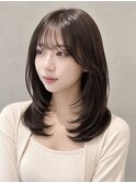 大人ミディアム/レイヤーカット/縮毛矯正/池袋/10代20代30代
