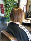 ワンレン前下がりボブ