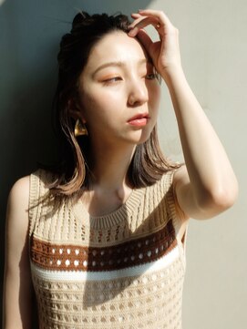 アイティー バイ アルバム 中野店(IT by ALBUM) お団子アレンジ_クールショートピンクベージュボブルフ_58048