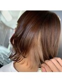 ボブ×インナーカラー