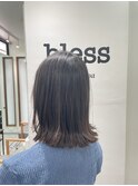 切りっぱなしボブ+ほんのりナチュラルハイライト