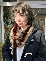 ザレミー(THE REMMY)&nbsp;ショートパーマ/カーキ/オリーブカラー/ブリーチなしカラー