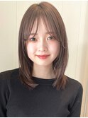 まとまるミディアムヘア 2wayバング ハッシュカット 小顔