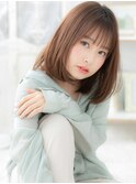 シースルー前髪韓国風ことりベージュ小顔ロブc5上尾20代30代40代