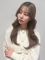 ユーフォリア 青山(Euphoria)&nbsp;ロングレイヤー×ピンクベージュ(韓国/ハイトーン/前髪)