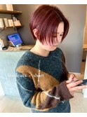 ハンサムショート× ボルドーカラー