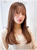 Say.ロングレイヤーホワイトグレージュミニウルフお団子ヘア