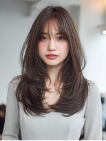 ダル 渋谷/表参道(DAL.)&nbsp;オリーブベージュ大人レイヤーカーテンバング韓国風