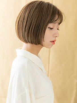 カバーヘア ブリス 上尾西口店(COVER HAIR bliss) 大人ショートヘアブリーチなし切りっぱなしぱっつんボブ20代W