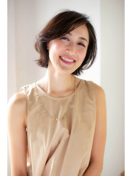 ターントウキョウ(turn TOKYO) 【大人かわいい】ココアブラウンカラーのふんわり前髪外はねボブ