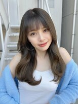 ジーナ 梅田茶屋町(Zina)&nbsp;髪質改善＊ぱっつん前髪ゆるカールロング＊【Zina梅田茶屋町】