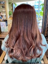 ヘアリゾート粋 ティガ 池袋店(tiga)&nbsp;レッドブラウン/韓国ウェーブ巻き/艶髪