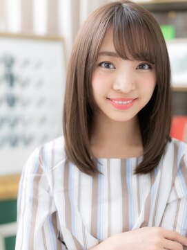 カバーヘア ブリス 大宮西口(COVER HAIR bliss) 黒髪暗髪ナチュラルカラー斜めバングセミディc6大宮20代30代40代