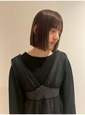 酸性ストレート＋ダークラベンダーアッシュで少しモードなボブ