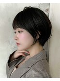 ハイライトで白髪ぼかし★くびれショートボブ　新宿