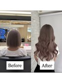 ハイトーンボブからエクステ80本でハイトーンロングヘアに！