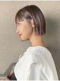 小顔大人ボブ暗めカラーミディアムデザインカラー