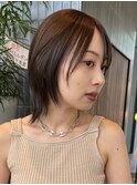 栄くびれ巻き透明感ショートヘアスタイル