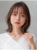 20代30代大人可愛い前髪ありボブ/オリーブベージュ/髪質改善