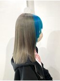 ・ターコイズ×グレージュ