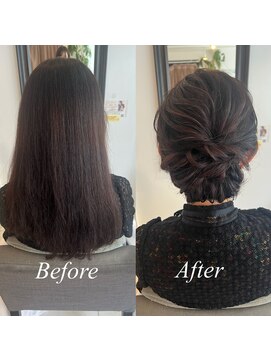 フェリーチェ(Felice) アップ　大人ヘア　ビフォーアフター　お呼ばれヘア