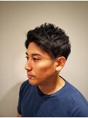 メンズツーブロックナチュラルショート HOMMEHAIR2nd江ヶ崎