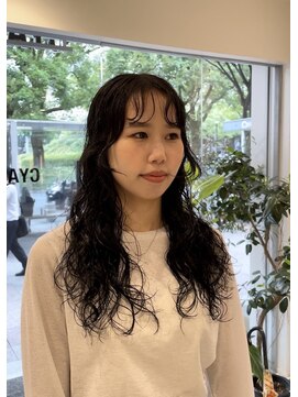 シアン 矢場町店(CYAN.) 黒髪ロングウェーブヘア×くせ毛ぱーま