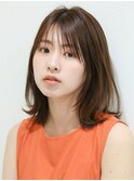 ☆くびレイヤーエモージュ前髪グレーベージュレイヤーボブ