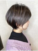 グラボブショート×暗めラベージュ