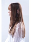 大人かわいい前髪セシルカットココアブラウンフリンジウェーブ