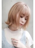 【GEEKS渋谷】ブロンドボブ/ホワイトベージュ/春カラー/20代30代