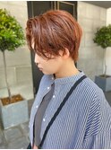 ニュアンスパーマ/オレンジ/ハンサムショート/簡単スタイリング/