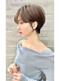 大人可愛い20代30代40代黒髪前下がりショートボブ丸みショート◎
