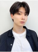 韓国風センターパート×マッシュウルフ清潔感無造作束感スタイル