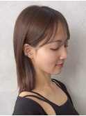 センターパートニュアンスパーマ刈り上げツーブロックメンズヘア