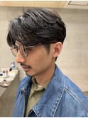 渋谷ニュアンスパーマメンズカットセンターパート30代40代