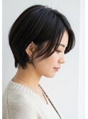 耳かけショート30代40代50代丸みショート髪質改善寒色系カラー