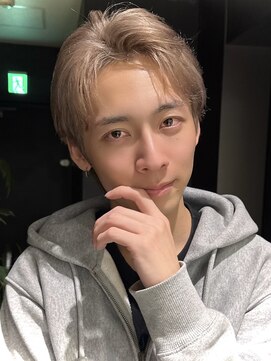 サンクマーケット 渋谷(cinq MARKET) メンズブリーチマッシュハイトーンダブルカラーベージュカラー.