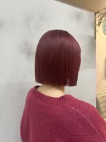 エルフレームバイワンラヴェスト(L'FLAME by one Lovest)&nbsp;ダブルカラーで作るチェリーレッドボブ/長野駅前