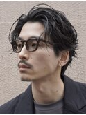 名古屋栄フェザーパーマ毛流れニュアンスセンターパートメンズ