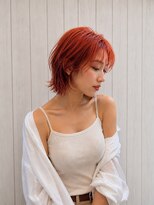 ナインズオキナワ(9’s okinawa)&nbsp;透け感レッドオレンジ × ハンサムショート
