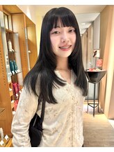ビファインイーハアヴェダ(Befine e-ha AVEDA) 顔まわりレイヤー×艶感オリーブブラック