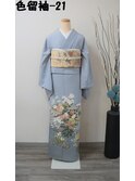 レンタル色留袖-21（花々、正絹三つ紋）